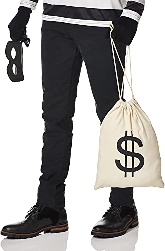 Forum Novelties mens Forum Burglar Costume Party Supplies, White/Black, One Size US