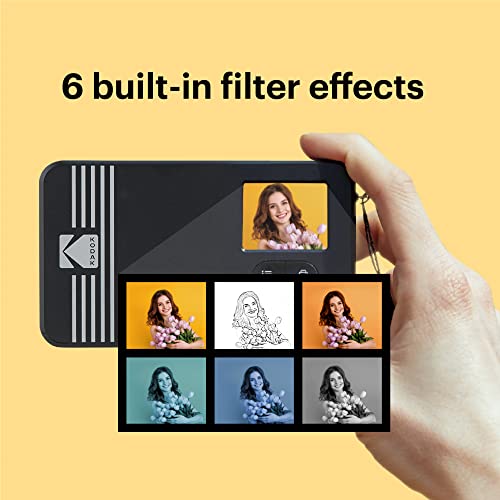 KODAK Mini Shot 2 Retro 4PASS 2-in-1 Instant Digital Camera and Photo Printer (2.1x3.4 inches) + 68 Sheets Bundle, Yellow