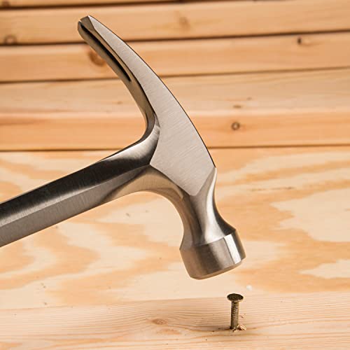 Estwing Hammer - 20 oz Straight Rip Claw with Smooth Face and Genuine Leather Grip - E20S