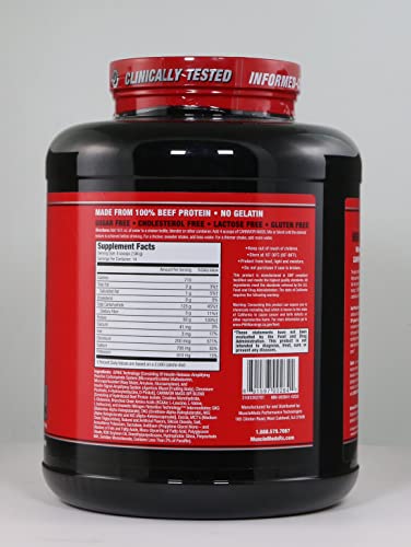 MuscleMeds Carnivor Mass Gainer Beef Protein Isolate Shake, 50 Grams Protein, 125 Grams Carbs, 0 Fat, 0 Sugar, Lactose Free, ChocolateFudge, 6 Pound