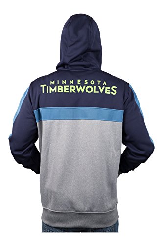 Ultra Game NBA Minnesota Timberwolves Mens Soft Fleece Full Zip Jacket Hoodie, Team Color, Large