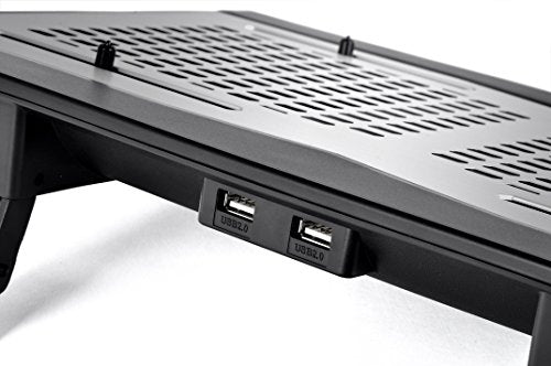 Thermaltake Massive TM Aluminum Panel Dual 120mm Fans Adjustable Temperature Sensor 10'-17' Laptop Notebook Cooling Pad CL-N002-PL12BL-A