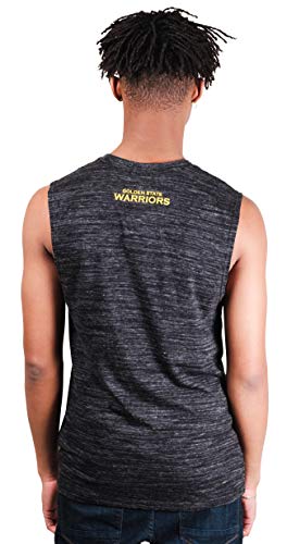 Ultra Game NBA Golden State Warriors Mens Jersey Sleeveless Muscle T-Shirt, Black Space Dye, Small
