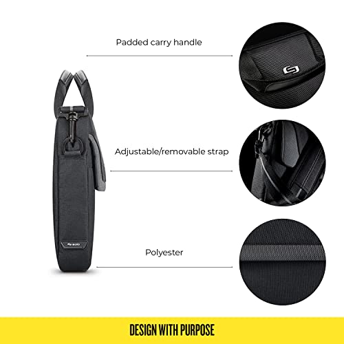 Solo Flatiron 14.1-Inch Device Slim Brief, Black/Grey