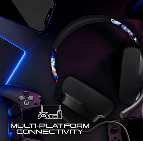 Skullcandy SLYR Wired Over-Ear Gaming Headset/Soft Earpads/Boom Mic/Gaming Headphone/Use with Playstation, PS5, Xbox, Xbox Series X, Nintendo Switch, Mobile, VR, and PC/Kids or Adult - Blue