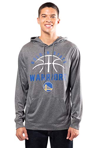 Ultra Game NBA Golden State Warriors Mens Super Soft Lightweight Pullover Hoodie, Heather Charcoal , XX-Large