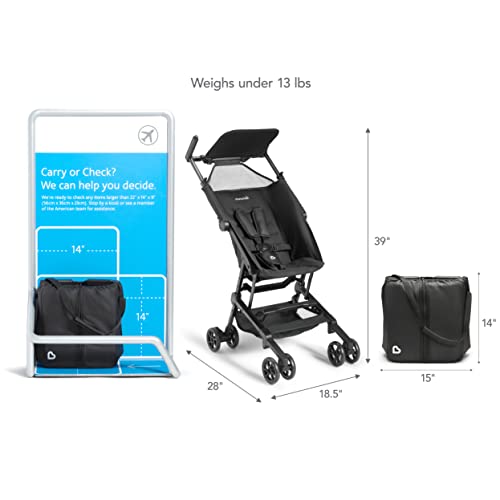 Munchkin® Sparrow™ Ultra Compact Lightweight Travel Stroller for Babies and Toddlers, Black