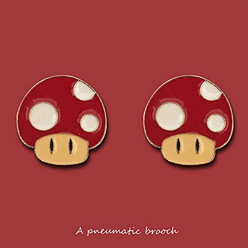 EIKOU Super Bros Mari and Luigi Unisex Hat Cap set Gloves Mushroom Brooch Cosplay Costume (Red and Green) 2Pcs