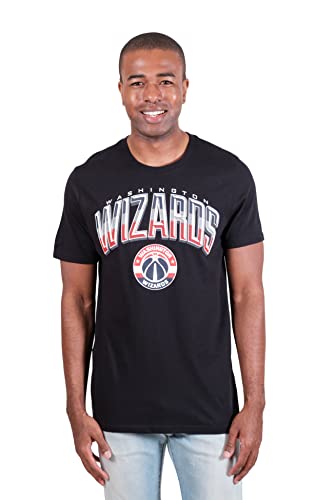 Ultra Game -NBA Washington Wizards Mens Arched Plexi Short Sleeve Tee Shirt, Black, Large
