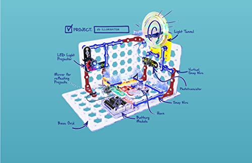 Snap Circuits 3D Illumination Electronics Exploration Kit | Over 150 STEM Projects | Full Color Project Manual | 50+ Parts | Educational Toys for Kids 8+