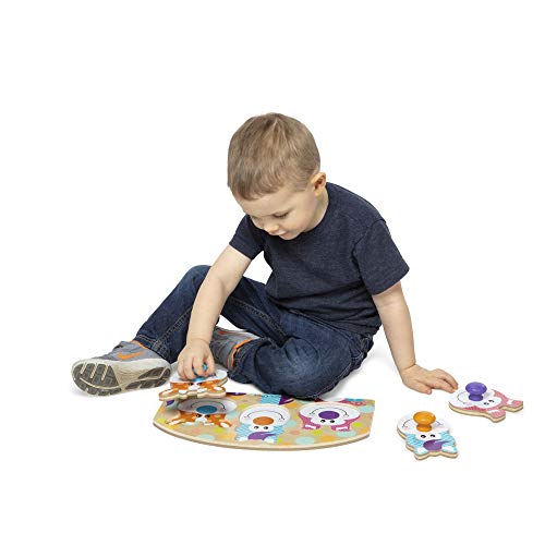 Melissa and Doug First Play Wooden Jumbo Knob Farm Animal Puzzle (3 pcs)