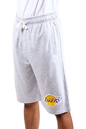 Ultra Game NBA Los Angeles Lakers Mens French Terry Shorts, Heather Gray, Large