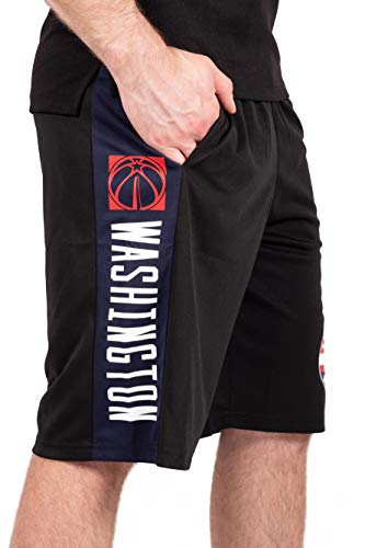 Ultra Game NBA Washington Wizards Mens Mesh Basketball Shorts, Black, Small