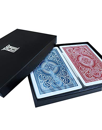 KEM Arrow Red and Blue Bridge Size Jumbo Index Playing Cards Height: 3.63' , Width: 2.38', Depth: 0.69