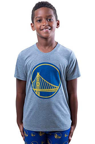 Ultra Game NBA Golden State Warriors Boys 2 Piece Pjs Lounge Pants and Tee Set, Royal, 14-16