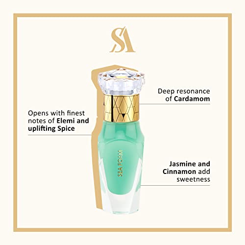 Swiss Arabian Sea Foam For Unisex - Luxury Products From Dubai - Long Lasting Personal Perfume Oil - A Seductive, Exceptionally Made, Signature Fragrance - The Luxurious Scent Of Arabia - 0.4 Oz