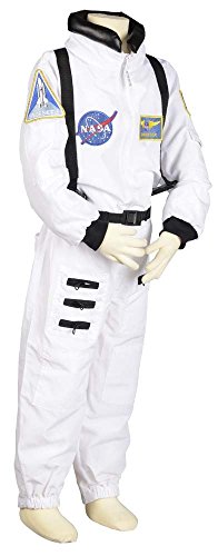 Aeromax Jr. Astronaut Suit with Embroidered Cap, White, size 8/10