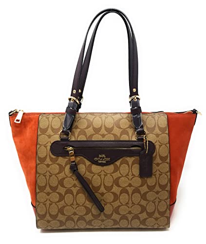 Coach Women's Kleo Caryall Shoulder Bag (Signature Canvas - Suede/Khaki)