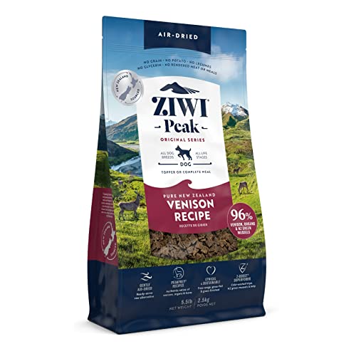 ZIWI Peak Air-Dried Dog Food – All Natural, High Protein, Grain Free and Limited Ingredient with Superfoods (Venison, 5.5 lb)