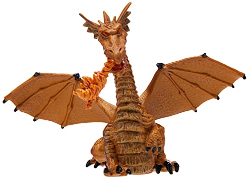 Papo -Hand-Painted - Figurine -The Enchanted World -Gold Dragon with Flame -39095 - Collectible - for Children - Suitable for Boys and Girls - from 3 Years Old