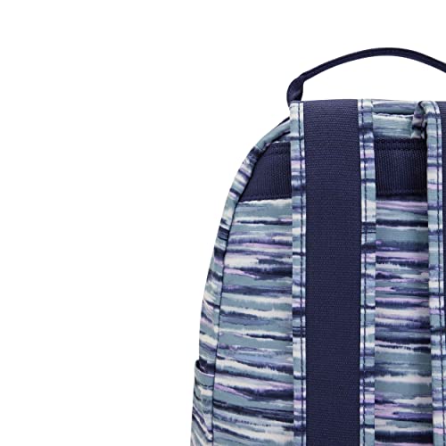 Kipling Women's Seoul Small Backpack, Durable, Padded Shoulder Straps with Tablet Sleeve, School Bag, Brush Stripes, One Size