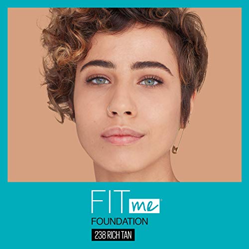 Maybelline Fit Me Matte + Poreless Liquid Oil-Free Foundation Makeup, Rich Tan, 1 fl; oz