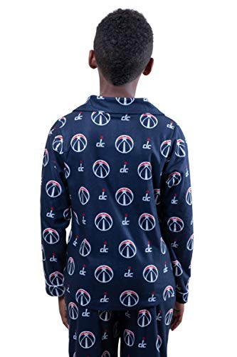 Ultra Game NBA Washington Wizards Youth 2 Piece Soft Tee Shirt and Lounge Pants Sleepwear Loungewear Pajama Set, Team Color, 8