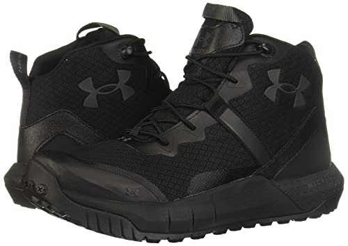 Under Armour Men's Micro G Valsetz Mid Military and Tactical Boot, Black (001)/Black, 9 M US