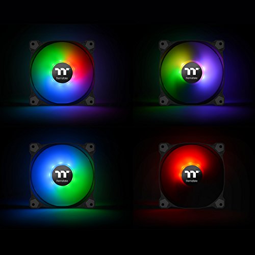 Thermaltake Pure Plus 12 RGB TT Premium Edition 120mm Software Enabled Circular 9 Controllable LEDs RGB PWM Case Radiator Fan 3Pack, TT RGB PLUS Software, AI Interactive Voice Control CL-F063-PL12SW-A