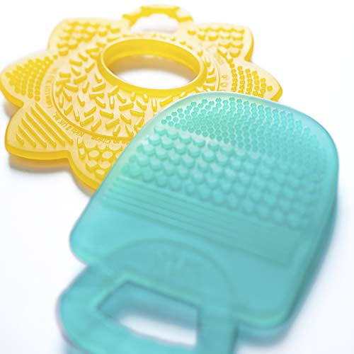 Bright Starts Sunny Soothers 2pk Multi-Textured Bpa Free Baby Teethers in Cute Sun and Popsicle Shapes, Ages 3 Months+