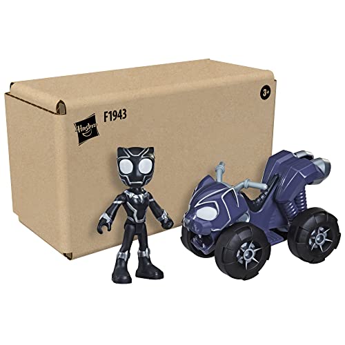 Spidey and His Amazing Friends Hasbro Marvel Black Panther Action Figure and Panther Patroller Vehicle, for Kids Ages 3 and Up
