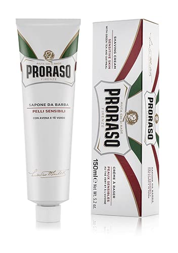 Proraso Shaving Cream for Men, Sensitive Skin Formula with Green Tea and Oatmeal, 5.2 Oz