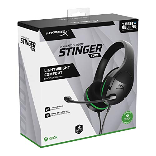 HyperX CloudX Stinger Core - Official Licensed for Xbox, Gaming Headset with In-Line Audio Control, Immersive In-Game , Microphone