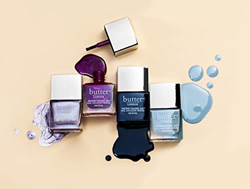 butter LONDON Patent Shine 10X Nail Lacquer, Gel-Like Finish, Chip-Resistant Formula, 10-Free Formula, Cruelty-Free, Polymer Technology, London Fog