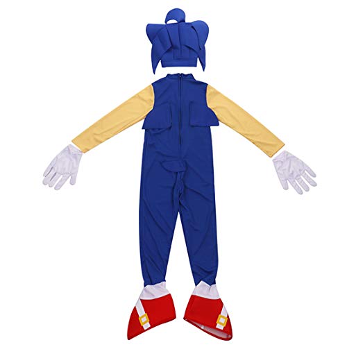 Yakogy Cosplay Dress Up Jumpsuit Full Bodysuit Pretend Play Onesie Cartoon Costumes for Kids,M Blue