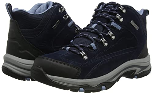 Skechers Women's Hiker Hiking Boot, Navy/Light Blue, 8