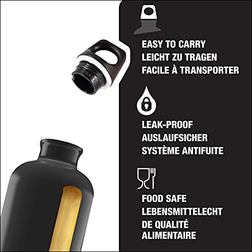 Sigg - Aluminum Water Bottle - Traveller Black - with Screw Cap - Leakproof, Lightweight, BPA Free, 1 L, (8327.40)