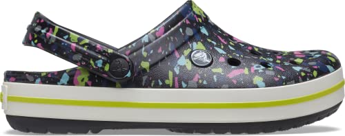 Crocs Unisex Men's and Women's Crocband Graphic Clog, Black/Multi, 13 US