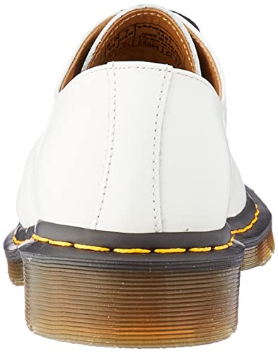 Dr. Martens Unisex 1461 Quad Oxford, White Polished Smooth, 4 US Men