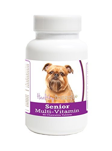 Healthy Breeds Senior Dog Vitamins for Brussels Griffon - OVER 200 BREEDS - Veterinarian Formulated Daily Dietary Chewable Tablet - 60 Chews