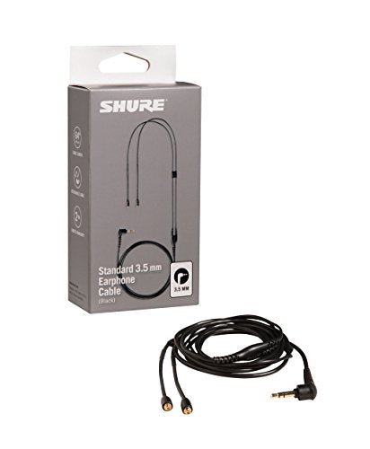 Shure Earphone Replacement Cable for SE Sound Isolating Earphones with MMCX Connection Detachable Cables (SE215, SE315, SE425, SE535, SE846) - 64-inches Long, Black (EAC46BK)