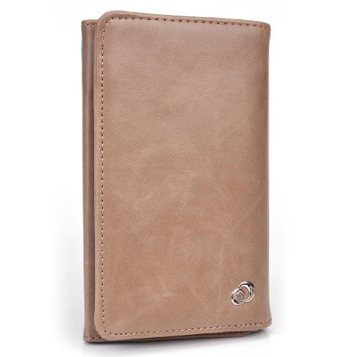 Kroo Men's Wallet for Smartphone up to 5-inch - Carrying Case - Frustration-Free Packaging - Grey'