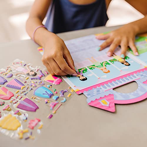 Melissa and Doug Puffy Sticker Activity Books Set: Princess, Mermaid, Fairy - 180+ Reusable Stickers - Reusable Dress Up Doll Stickers, Restickable Puffy Stickers For Kids Ages 4+
