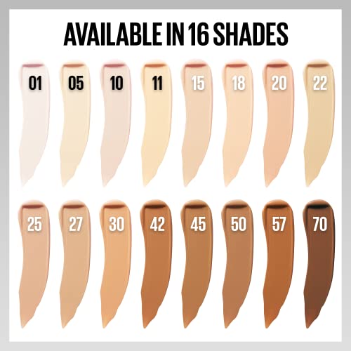 Maybelline Super Stay Liquid Concealer Makeup, Full Coverage Concealer, Up to 30 Hour Wear, Transfer Resistant, Natural Matte Finish, Oil-free, Available in 16 Shades, 18, 1 Count