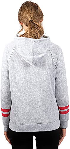 Ultra Game NBA Philadelphia 76ers Womens Soft Fleece Pullover Hoodie Sweatshirt With Varsity Stripe, Heather Gray, X-Large