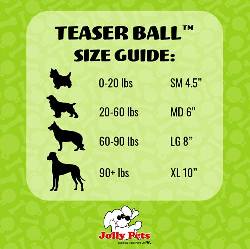 Jolly Pets Teaser Ball Dog Toy, Medium/6 Inches, Blue, 6-Inch Teaser Ball, Blue