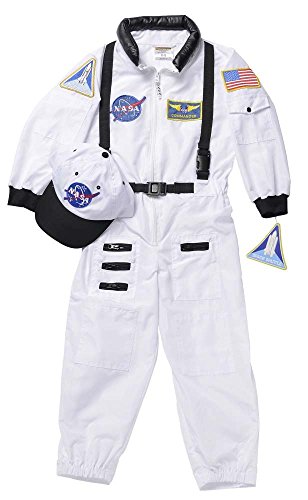 Aeromax Jr. Astronaut Suit with Embroidered Cap, White, size 8/10