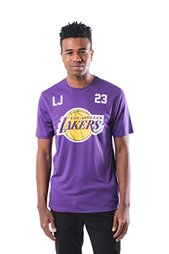 Ultra Game NBA Los Angeles Lakers - Lebron James Mens Active Tee Shirt, Team Color, Large
