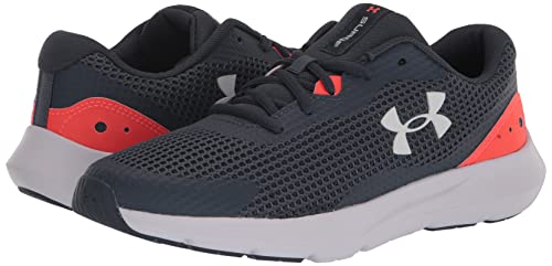Under Armour Men's Surge 3 Running Shoe, (404) Downpour Gray/After Burn/White, 7.5