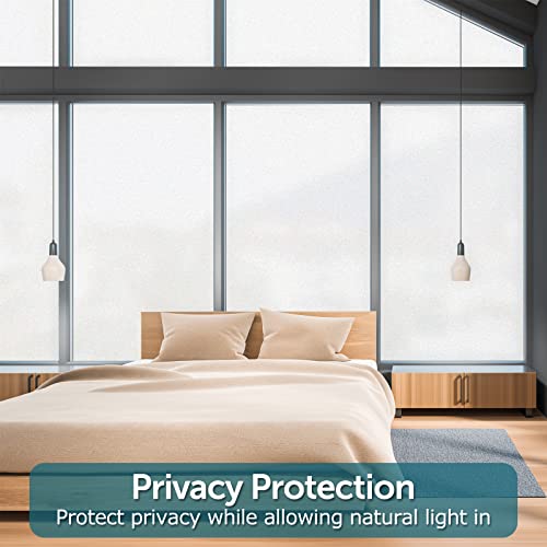 HIDBEA Frosted Window Privacy Film - Non Adhesive Static Cling glass Stickers Sun UV Blocking Heat Control Door Covering Decals for Home Office, 17.5 x 78.7 Inch